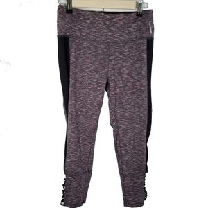 RBX Cropped Crop Leggings Crisscross Cutout Calf